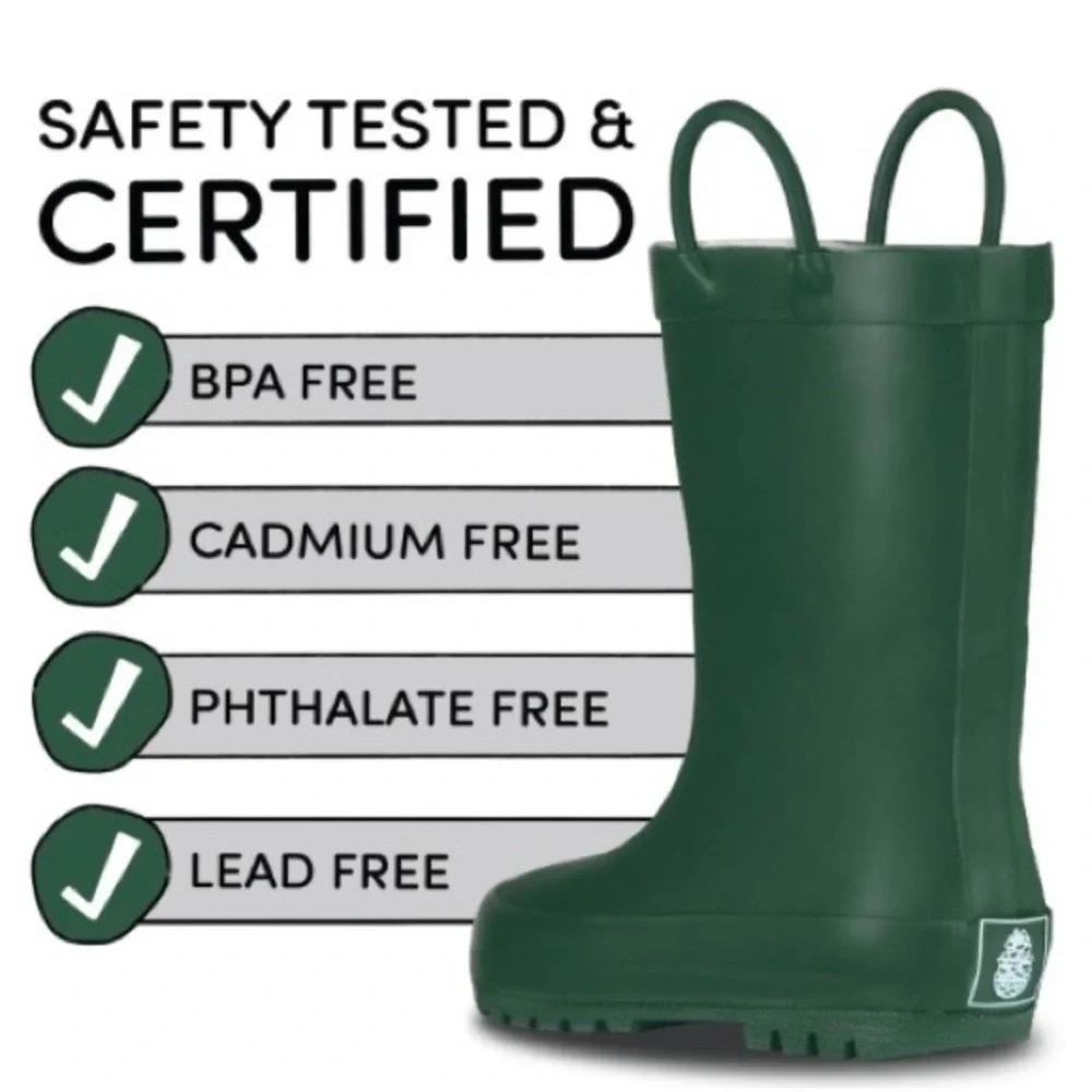 Lone Cone Children's Tall Green Rubber Rain Boots Size 13